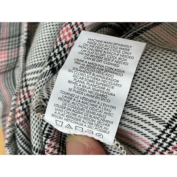 Cabi Hideout Women's S Black Jacket Polyester Shacket Shirt Collar Stretch Plaid - Picture 4 of 9